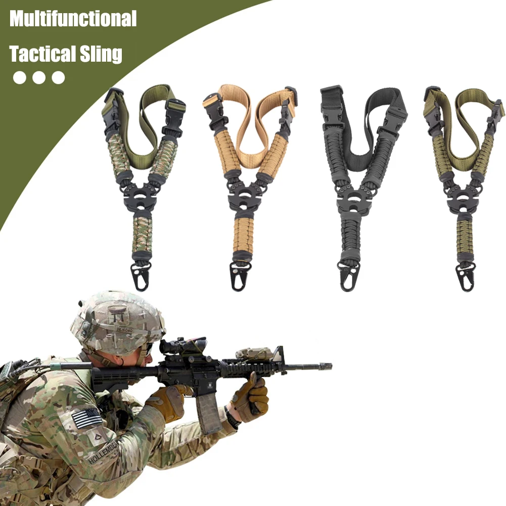 

(Classic) Tactical Nylon Rifle Webbed Vertical Single-point Rope, Durable Quick Adjustment Length Shoulder Strap Rifles Sling,