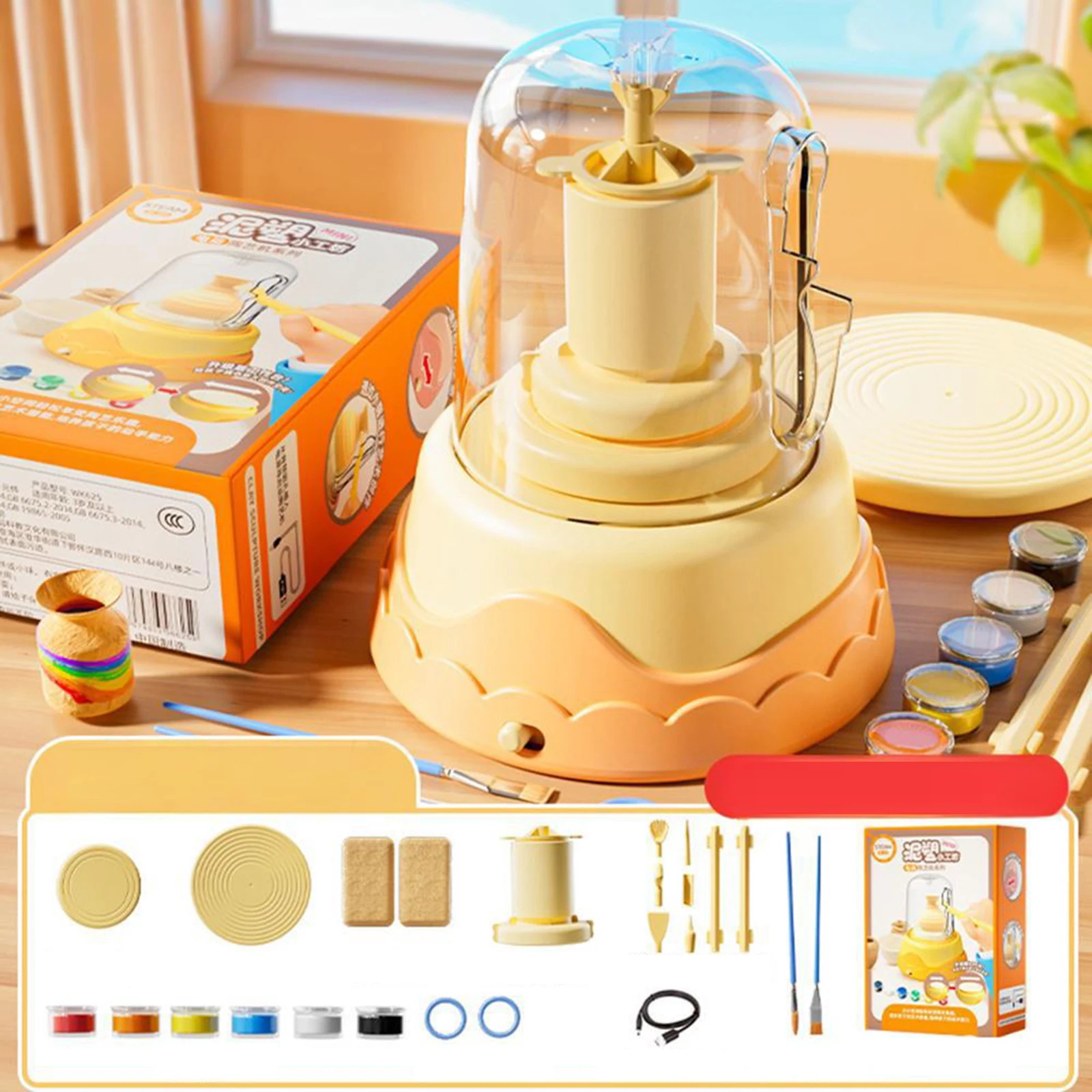 

Mini Pottery Machine Diy Craft Toy Electric Pottery Wheel Electric Turntable Clay Maker For Educational Toy Kit Craft