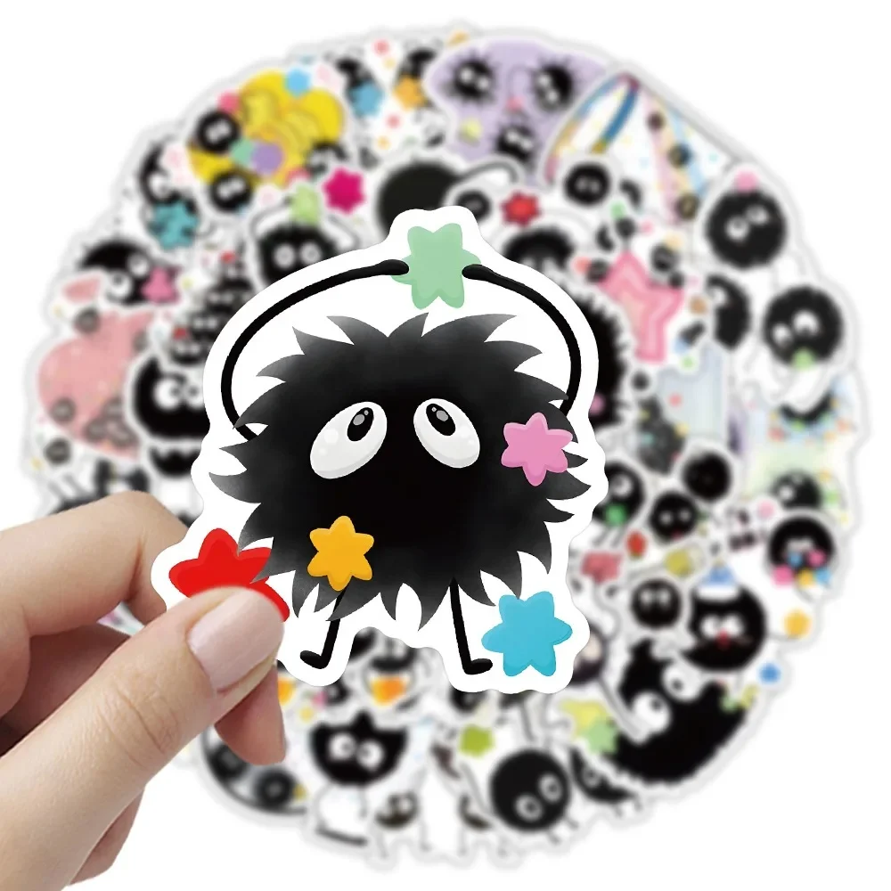 AliExpress GOGOTU 10/30/50PCS Soot Sprites Stickers Cute Elf Cartoon Sticker DIY Decoration Luggage Laptop Phone Guitar Car Bike Sticker Kids Toys