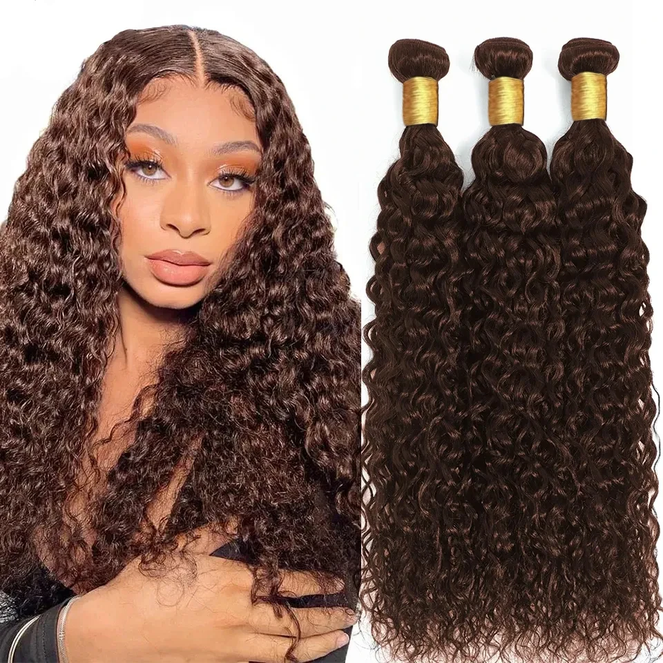 Brown Bundles Human Hair #4 Deep Wave Bundles Chocolate Deep Wave Bundles Brazilian Virgin Deep Wave Hair Weaves Human Hair