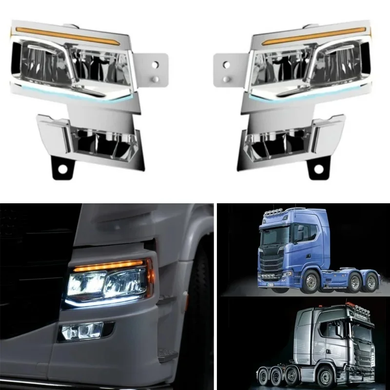 770S Led 5V Koplamp Verlichting Systeem Lamp Voor 1/14 Tamiya Rc Vrachtwagen Scania Scania 770S 8X4 56368 56371 Nooxion MFC-03 M24 Auto - afbeelding 2