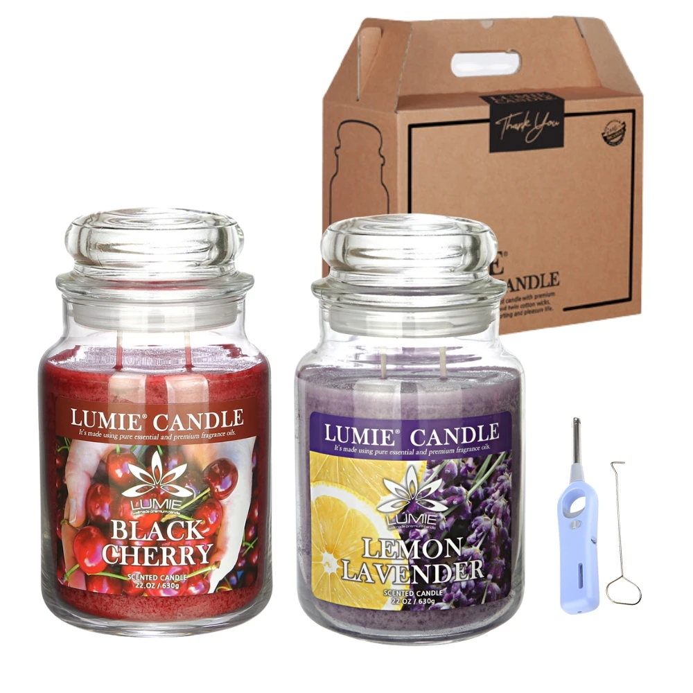 Inländische Produktion Lumie Kerze 2 Eiter Geschenk verpackung Box mit weißen Pistole Schöpf löffel nach Hause & Kerze