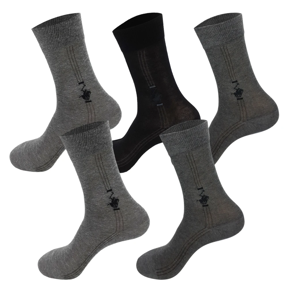 Beverly Hills Polo Club Men's Mid-Logo Cotton Cool Crew Socks, Long Socks, Sock Set, Men's Socks, 5 Pairs