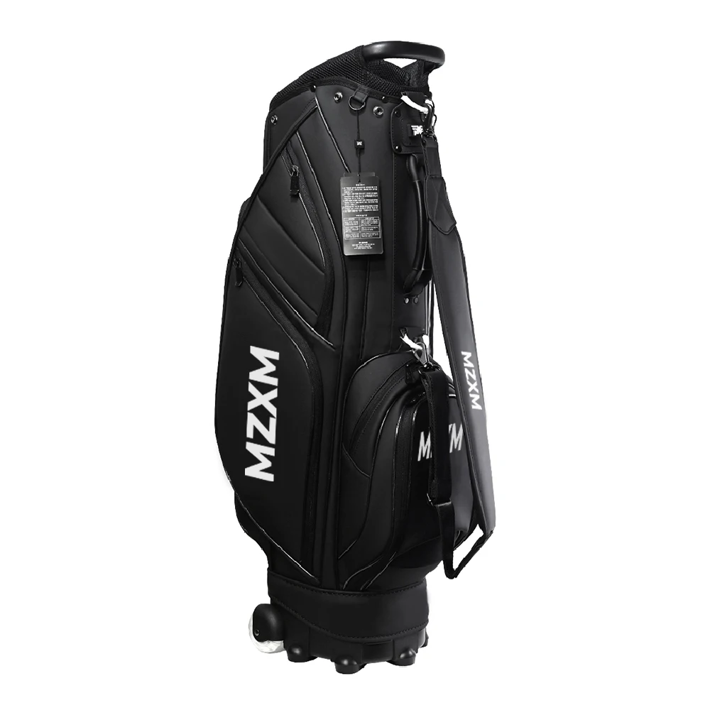 Latest Golf Bag for Men Luxury Style Black Color Golf Caddy Bag have Wheels Convenient for Golfer to Move Men's Golf Club Bag