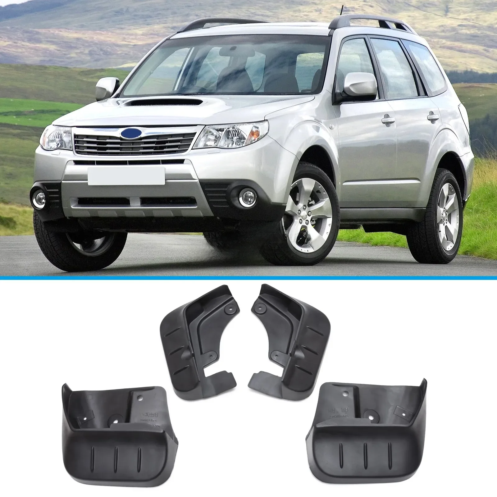 4x Car Mud Flaps Mudflaps For Subaru Forester (SH) 2009-2013 Front & Rear Splash Guards Mudguards Fender Accessories