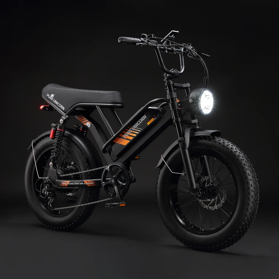 PURE UNICORN U5 1500W 20 Inch Fat Tire Adult Electric Bike 28MPH Ebike 48V 19.2Ah Mountain Hydraulic Brake Cheap Motorcycle Bike image 6