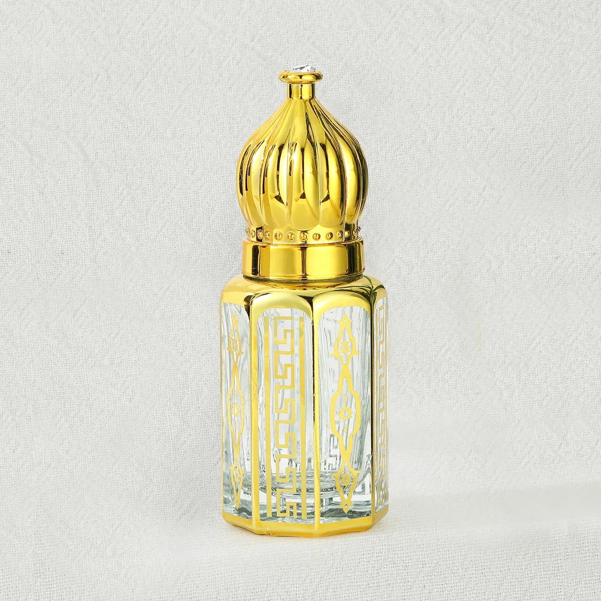 Bouteille d'essence octogonale de 6ML, bouteille de parfum en verre, bâton d'égouttement, bouteille d'huile essentielle, perles de marche claires, bouteille vide