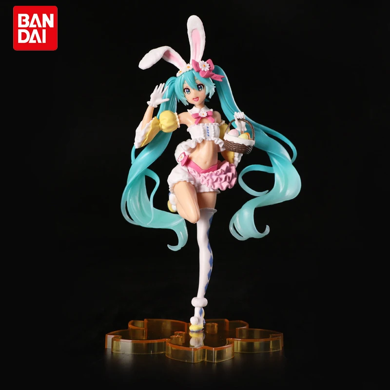 Figuras de acción de Hatsune Miku, modelo de muñeca de Pvc Kawaii, Orejas de conejo, adornos de colección, juguetes de navidad, regalos, 23CM