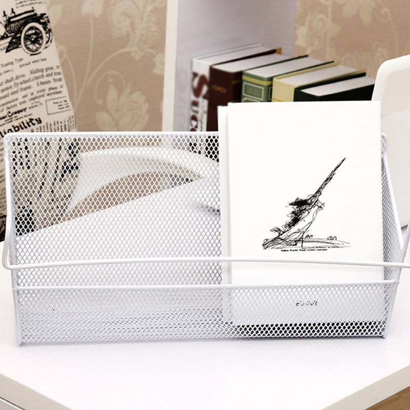 Bedside Storage Basket Dorm Room Bed Hanging Baskets Metal Mesh Desktop Corner Shelves Organizer Rack for Book Phone Home Office