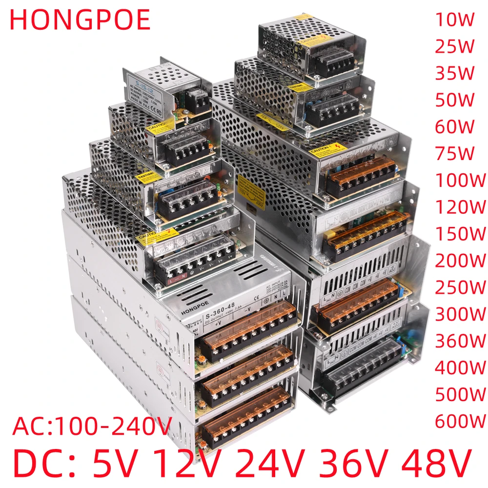 Fonte de alimentação de comutação dc 5v 12v 24v 36v 48v 220v a 5 12 24 36 48 2a 3a 4a 5a 10a 15a 20a 30a 40a 50a 60a transformador de alimentação