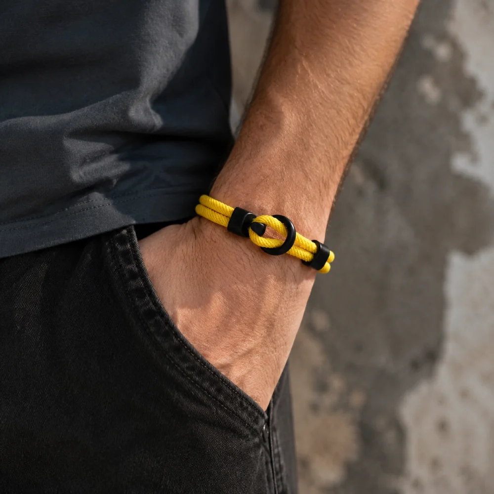 Stylish Men Cord Bracelet Premium Selected 4mm Rope Chain Multiple Colors Sizes Available Street Casual Versatile Accessory