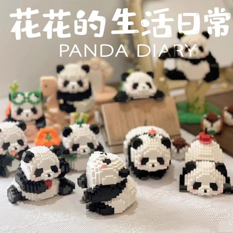 Yaratıcı çin Panda Mini blok montaj tuğla oyuncaklar çocuklar için kız 8 ila 14 yaşındaki hediye yapı taşları yetişkinler için Set hediyeler