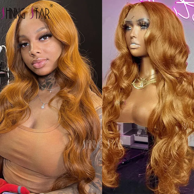 

Honey Blonde Body Wave 13X4 Lace Front Wig Colored #30 Lace Front Human Hair Wigs Hd Lace Ftontal Wig 180 Density Pre Plucked