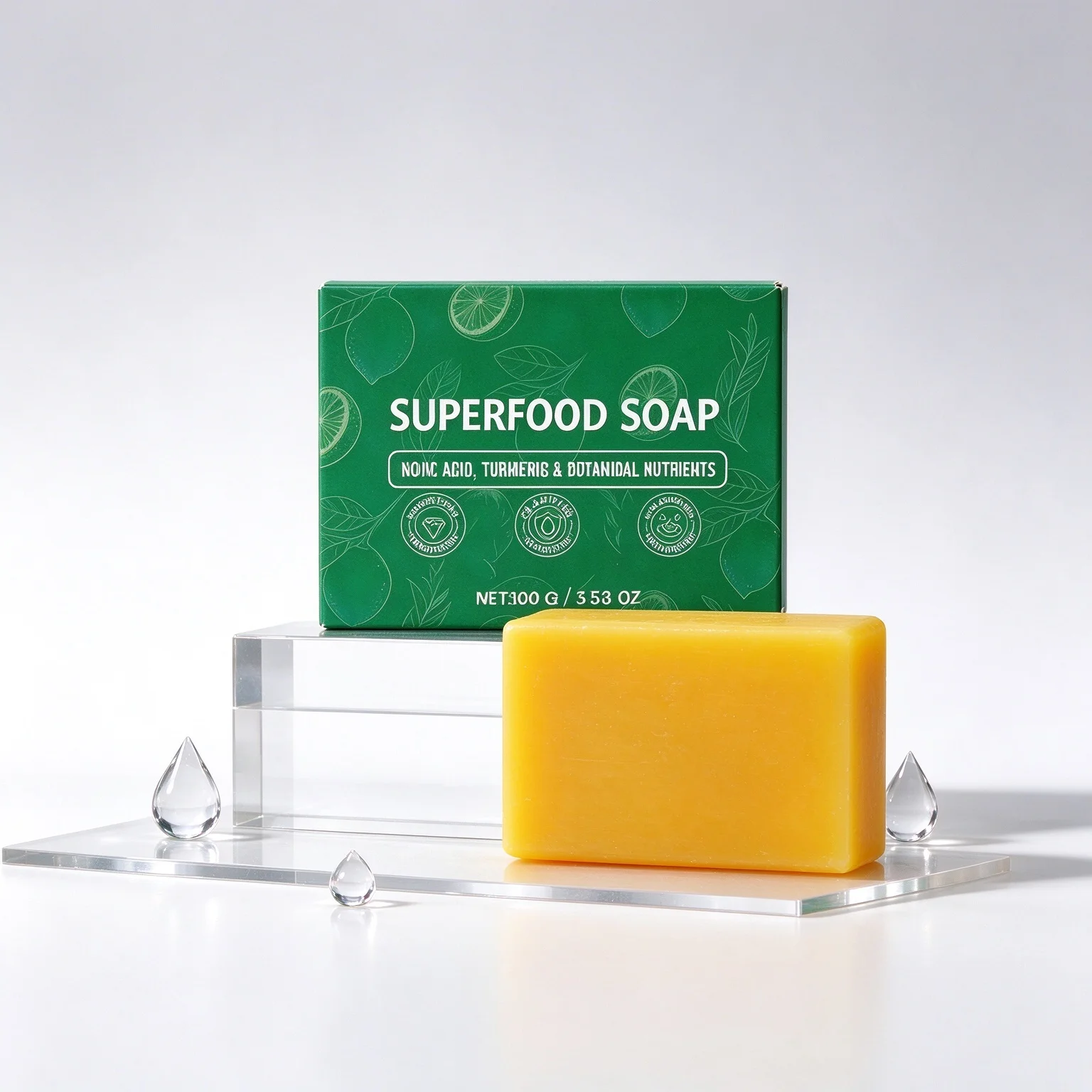 Natural Turmeric Facial Cleansing Soap Gentle Exfoliating Moisturizing Hydrating Revitalize Dull Skin Botanical Nutrient Soap
