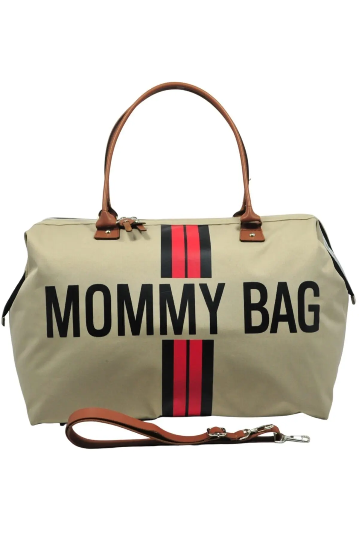 Borsa per mamma Design esclusivo Set da 3 pezzi a righe rosse Beige Baby Mother Baby Care And Tote Bag