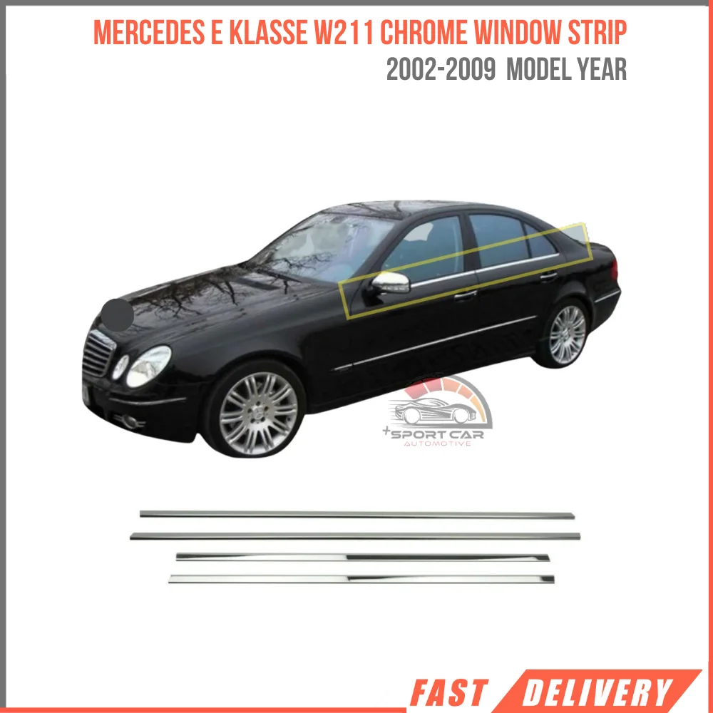 Mercedes E Klasse W211 Chrome Glass Stat 4 Prons. 2002-2009 P. Steel high quality fast shipping-Free Shipping