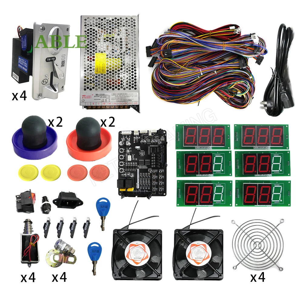 

Наборы для аэрохокя с 4 игроками, наборы для аэрохоккейных столов, аркадные машины с монетоприемником, подходящие для торговых центров