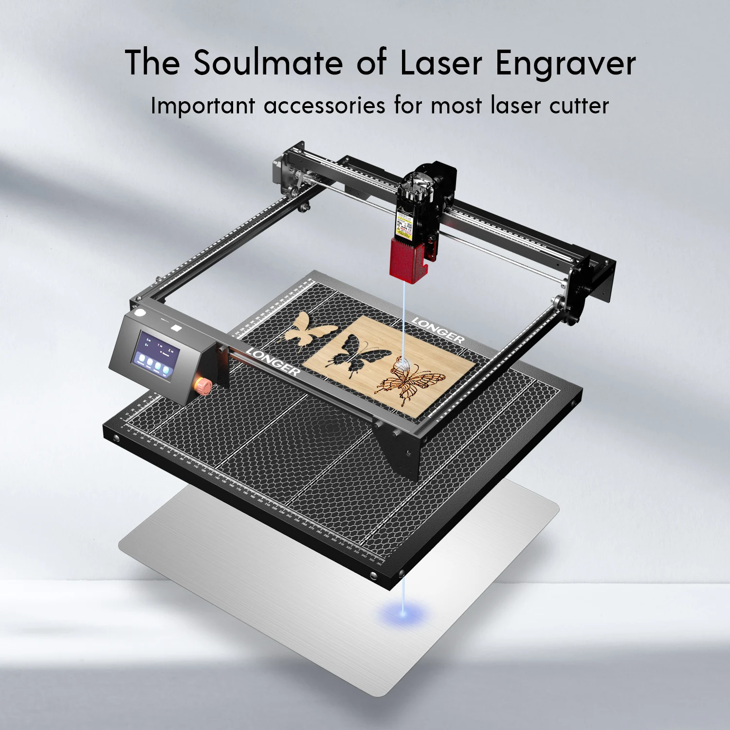 Imagem -03 - Longer Honeycomb Rápido Dissipação de Calor Working Table Compatível com Todos os Gravador a Laser Proteção Desktop 400x400x22 mm