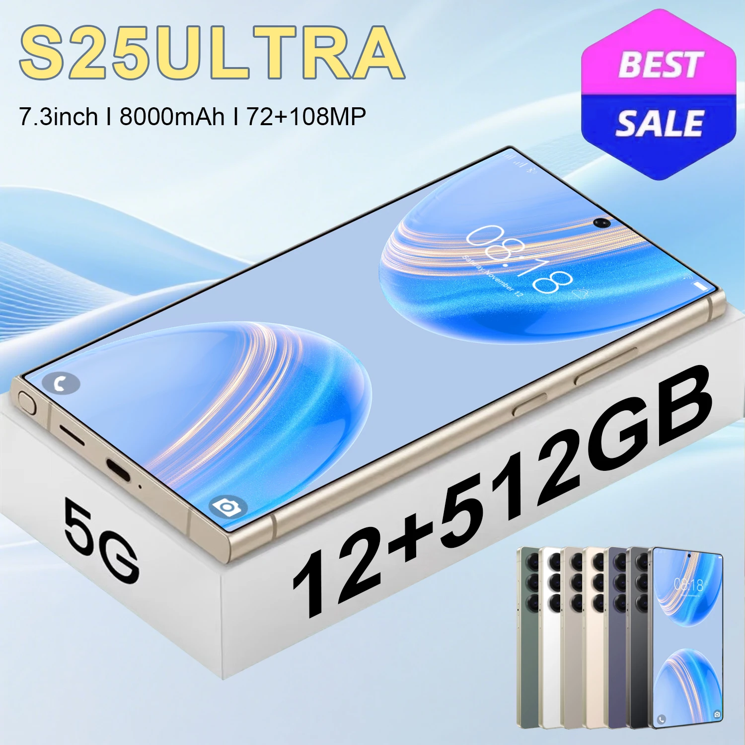 

2026 HOT Pad S25 ultra Tablet PC 7.3 inch HD 4K Android 14 12GB+512GB 8000mAh Battery 4G 5G Dual Sim Card WiFi GPS Google Tab