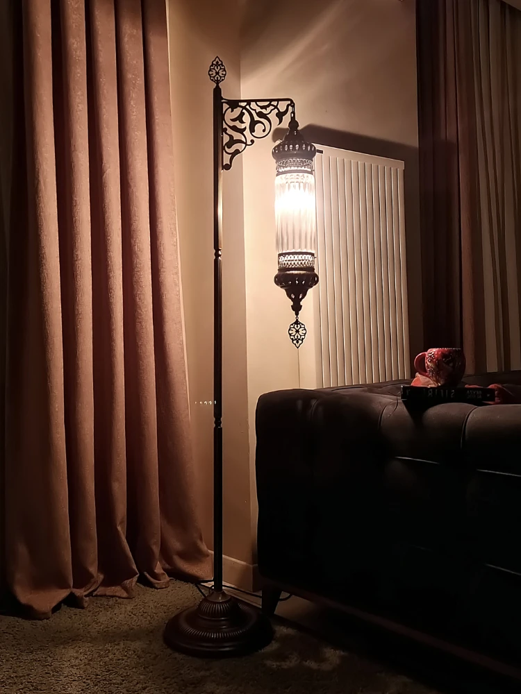 Turkish Floor Lamp Pyrex Glass Transparent Standing Light