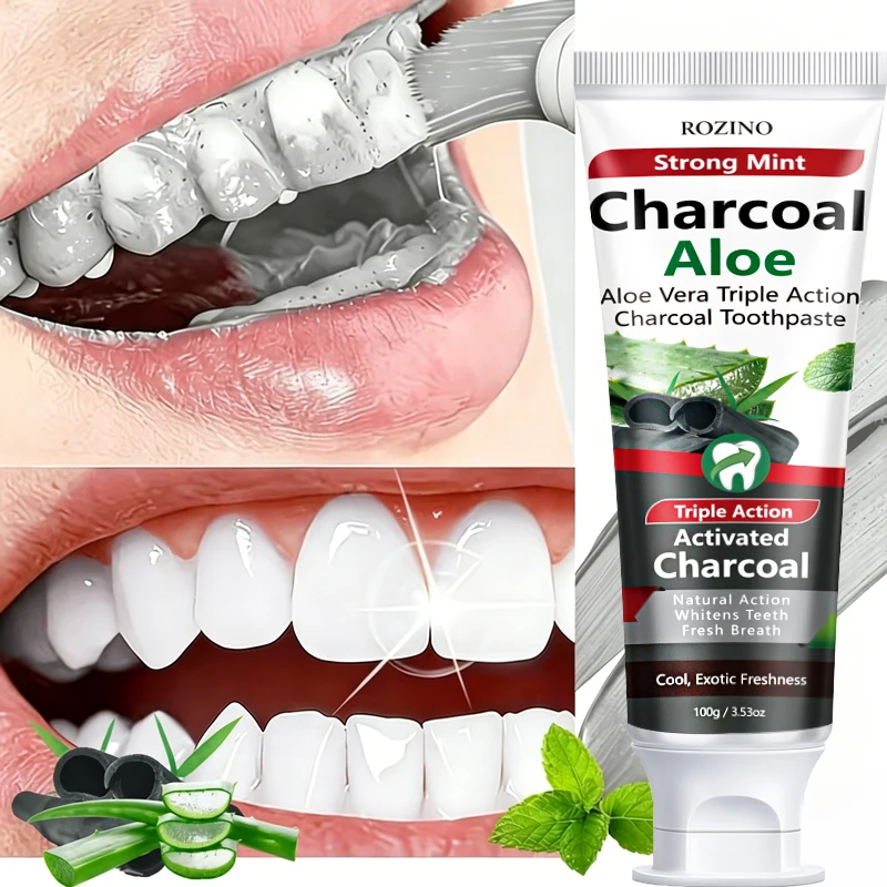 9D Activated Carbon Toothpaste with Hydroxyapatite, Clove, and Herbal Extracts Has a Gentle Overall Formula. Contains Mint Ingredients, Which Gently Wipes Away Surface Stains during Daily Brushing, Improves Visual Appearance, Freshens Breath, and Cares for the Surface of the Tooth Without Changing the Tooth's Original Color.