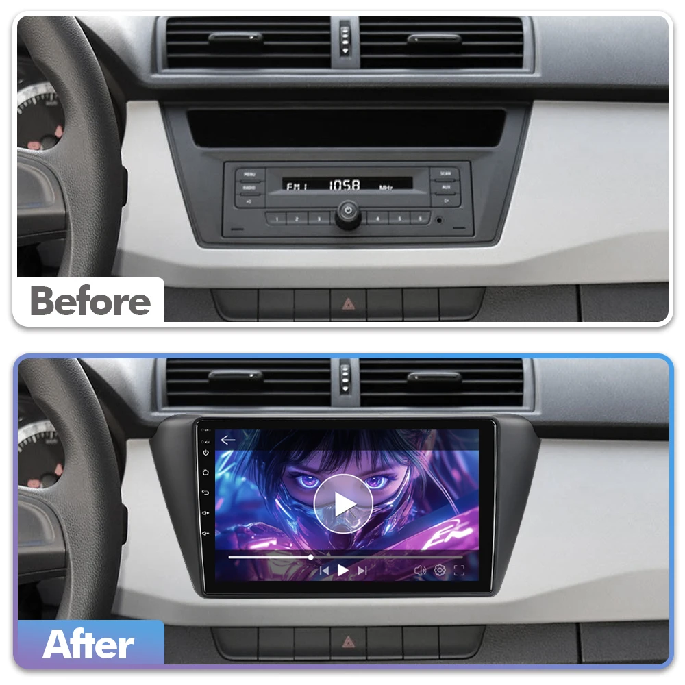ISUDAR T57 Android 15 Radio For Skoda Fabia 3 III 2015-2019 Multimedia Player CarPlay Android Auto Head Unit Camera DSP Stereo