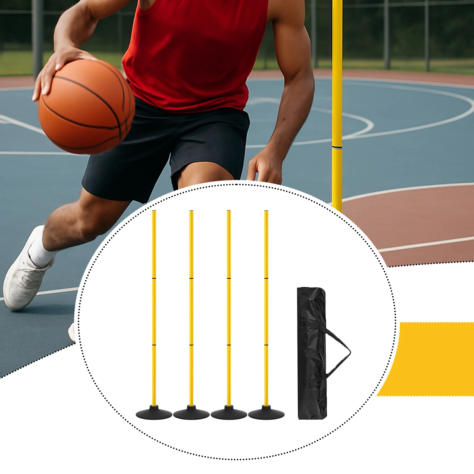 4 pçs pólos de treinamento de agilidade de futebol pólo de agilidade de futebol varas de velocidade de treinamento esportivo para jogos de equipe jogos ao ar livre