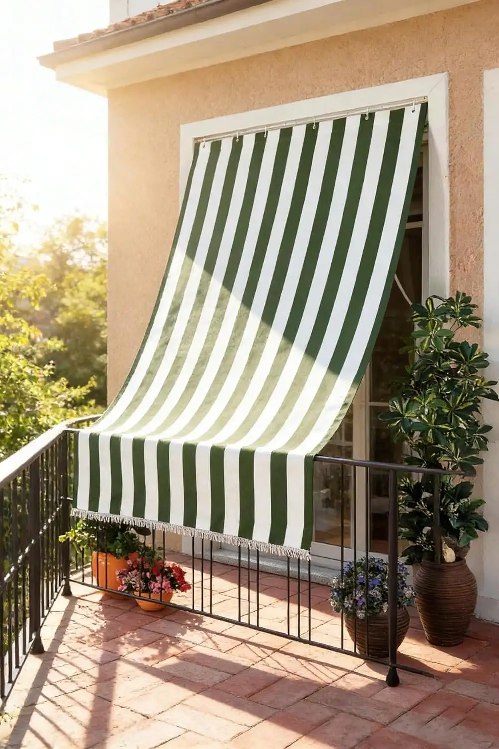 Toldo Protector Solar UV Impermeable y Antidesgarro para Balcón y Terraza, Resistente para Exterior e Interior, 4 Tamaños y 3 Colores Disponibles, Fácil Instalación