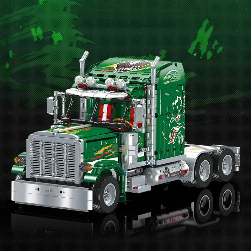 Statische versie DIY Trailer Truck Front Model Bouwsteen Technische educatieve montage Speelgoedstenen voor jongens Vakantiegeschenken - afbeelding 2