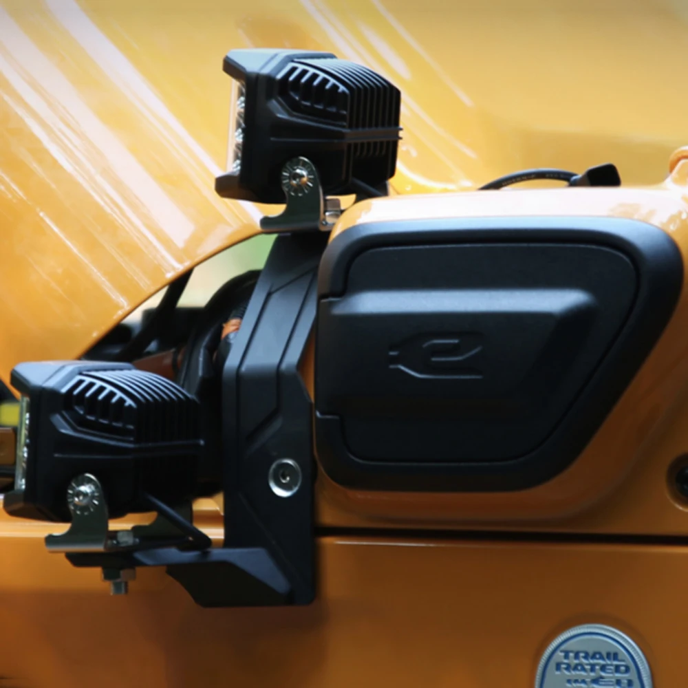 

SXMA JL1253 Кронштейн А-образной стойки 2 лампы, Крепления передней стойки А-сигнала Кронштейны для освещения капота для Jeep JL 4xe, для Wrangler 2021++, 1 па