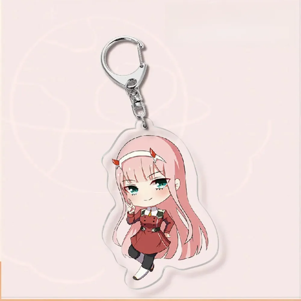 Porte-clés dessin animé japonais DARLING In The FRANXX 02 ZERO TWO, pendentif mignon pour hommes et femmes, sac de voiture, bijoux, accessoires, cadeau