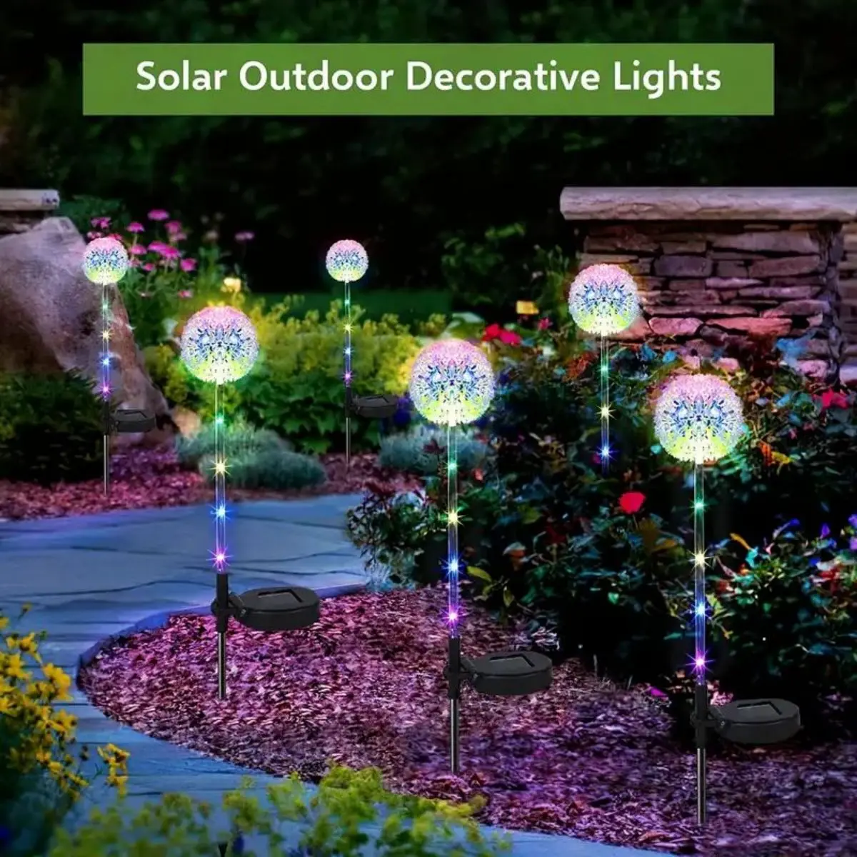 Solar-Powered Dandelion LED Garden Light, Festive Outdoor Lighting Decor