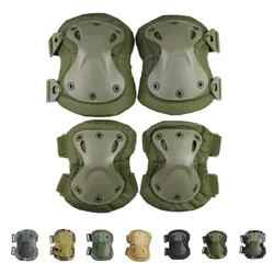 Tactical Combat Knee & Elbow Protective Pads Set for Outdoor CS Paintball Game Cycling Safety Skateboarding Gear Skates Knee