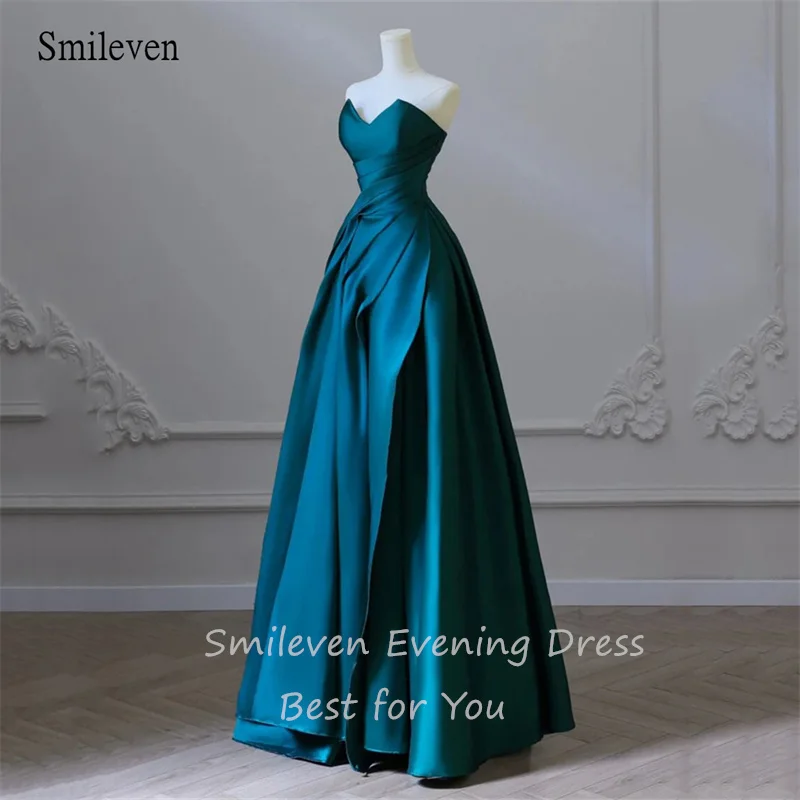 Smileven Elegant A-line Evening Dress Floor Length Prom Dresses Sleeveless Satin Backless Evening Party Gowns 2024