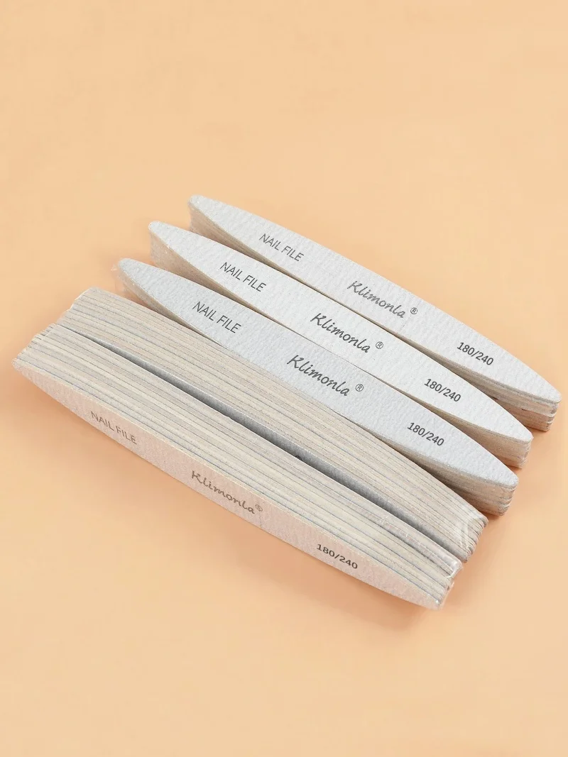 10/50/100 قطعة ملفات الأظافر المهنية 180 240 حصى خشبية البيضاوي ملفات الأظافر الصنفرة للأظافر مانيكير صالون أداة مجموعة #2