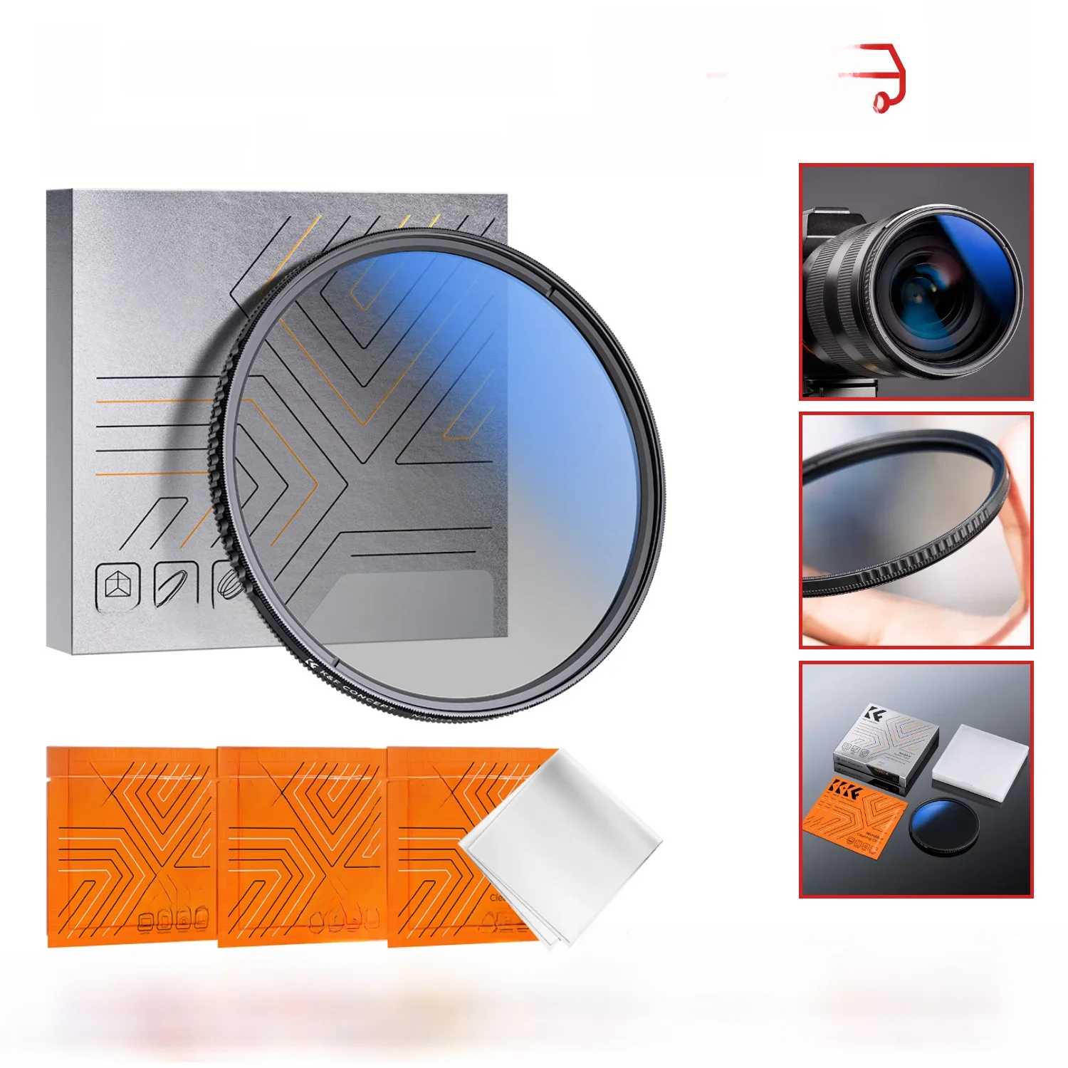 Filtr obiektywu K&F CONCEPT CPL Ultra Slim Optics z powłoką wielowarstwową, polaryzator cyrkularny 37mm 39mm 49mm 52mm 58mm 62mm 67mm 77mm — zdjęcie produktu 7