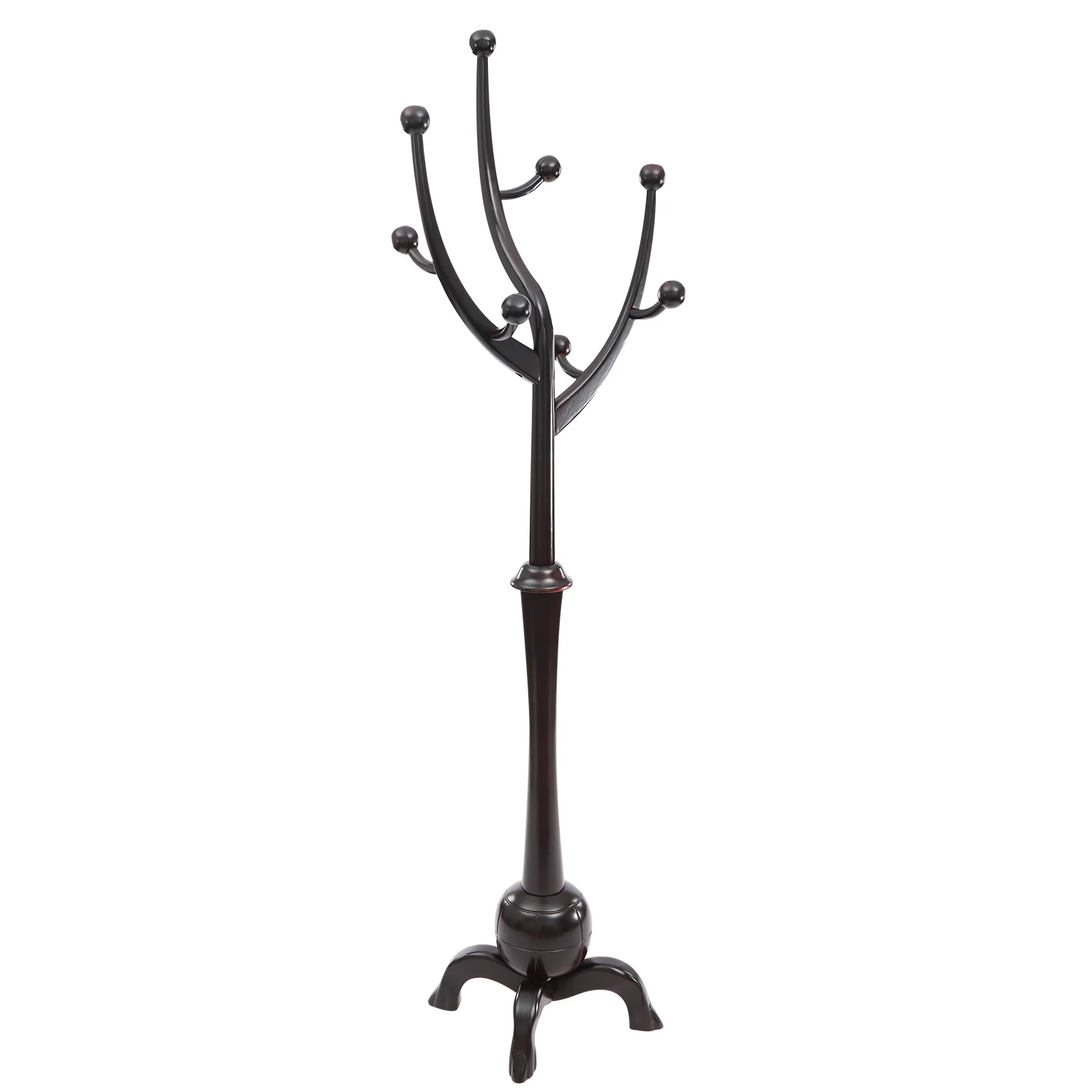 Freestanding Coat Rack, Wooden Clothes Rack, Clothes Rack Stand High Load Bearing Capacity for  Corridor, Foyer, Entrance Black