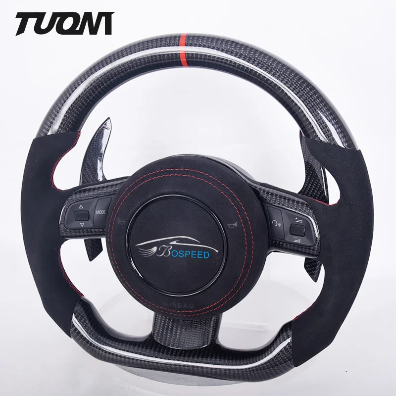 

Fit For Audi A3 B8 A4 B8 A6 C6 A8 Q3 Q6 S3 8V S6 Rs3 Rs6 TTS 8J MK2 R8 SQ5 Supra Forged Carbon Fiber Led Cars Steering Wheel