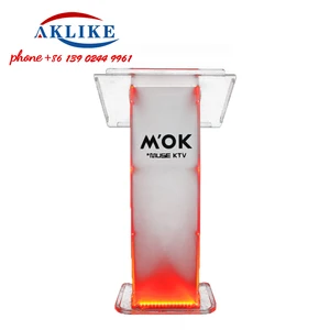 Modern acrylic pulpit with LED light, standing podium, transparent pulpit, church speaker platform, podium, free shipping 10 Main Pulpit Sales - №3