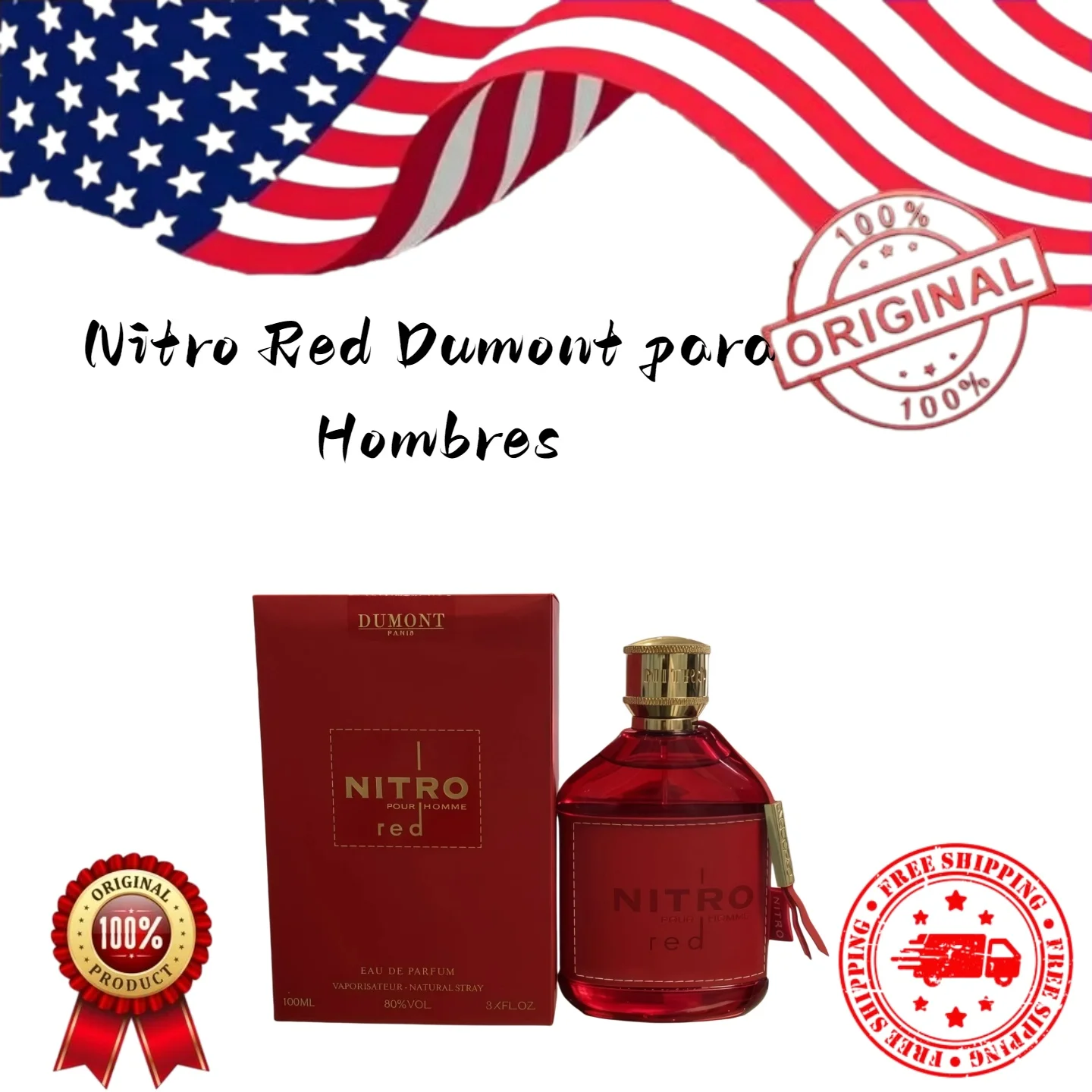 Dumont NITRO RED - 3.4oz - Eau De Parfum - Luxury Perfume for Men Luxury perfume a birthday or Valentine's Day gift
