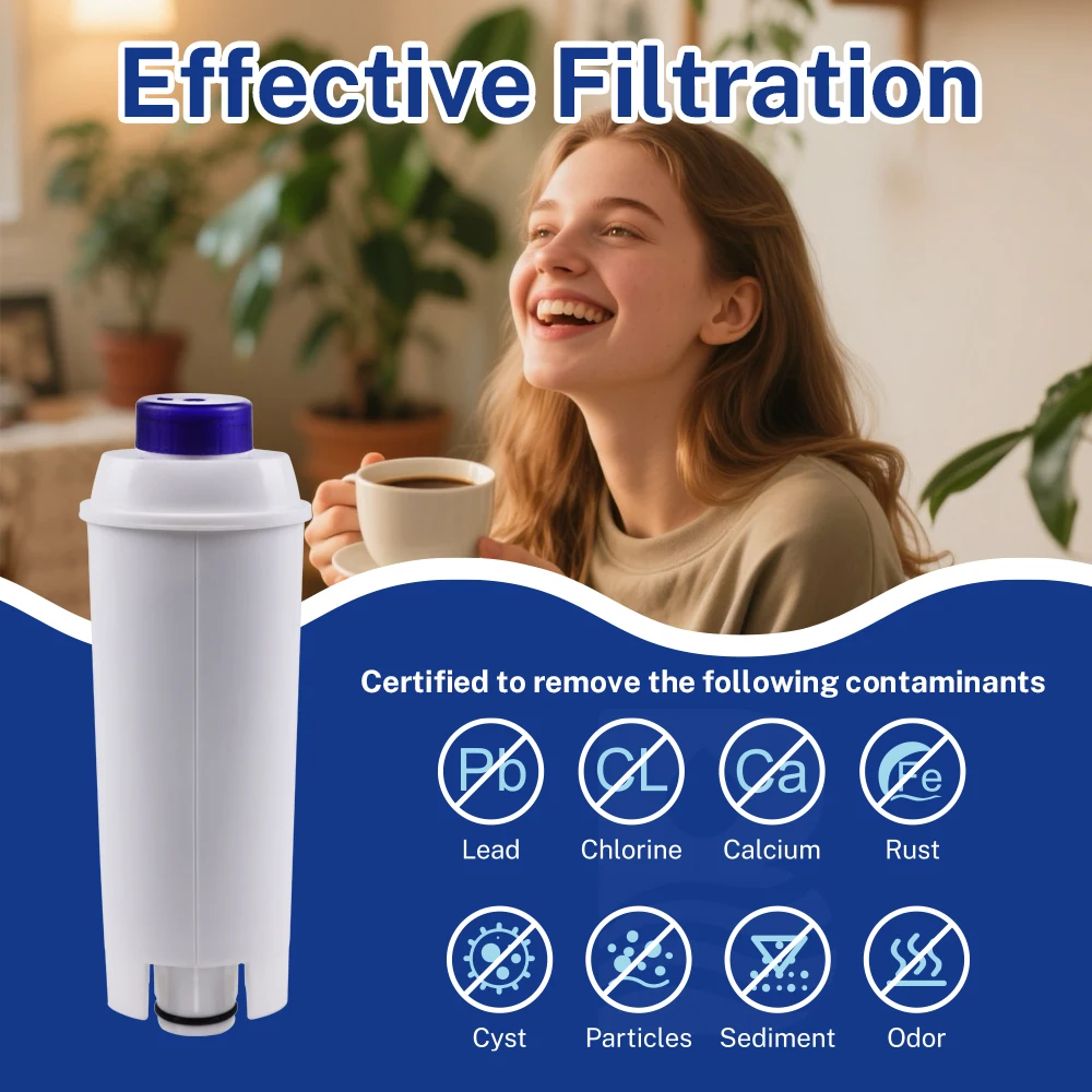 Coffee Machine Filters Replacement for DeLonghi Filter DLSC002 Water Filter Cartridges Compatible with ECAM ESAM ETAM BCO 3 Pack