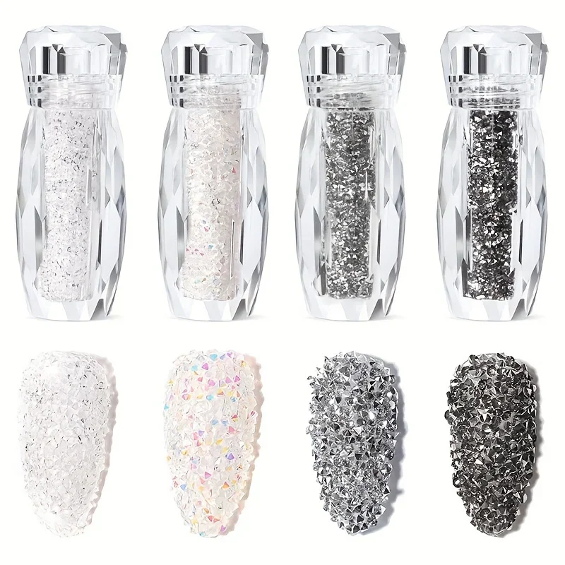 Paillettes Caviar ongles strass fée Micro perles de cristal 3D AB cristal Nail Art accessoires bricolage Design manucure décoration