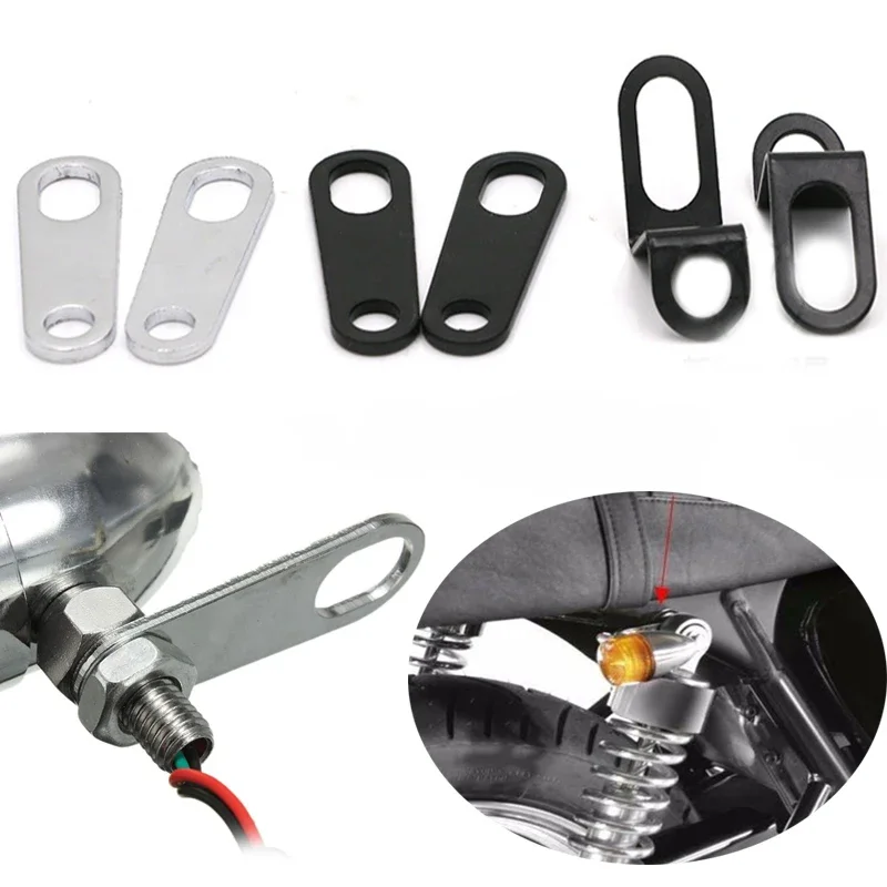 Support Universel de Lampe de Clignotant pour Moto, Supports de Montage de Choc, Pinces d'Oreille de Fourche, lot de 2 Pièces de 10 mm, Cafe Racer Dirt Pit Bike