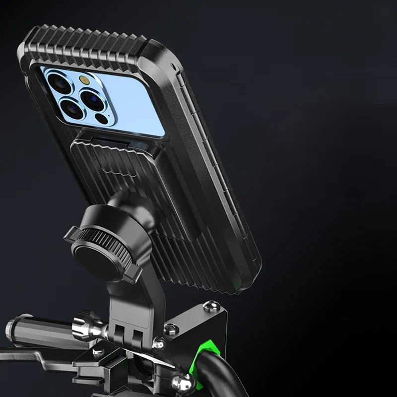 Support de téléphone portable pour moto et vélo, étanche, universel, GPS 360 ° Support de téléphone portable pour moto pivotant et réglable