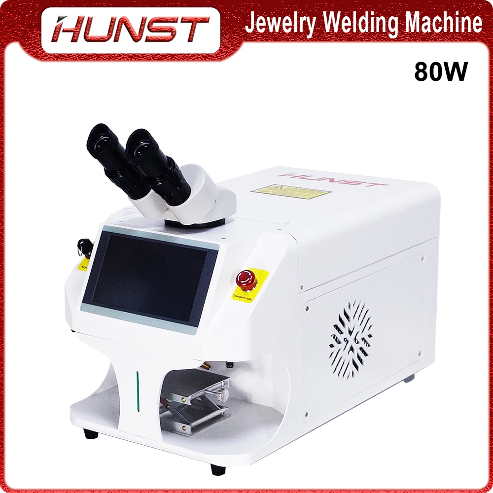 Hunst Jewelry Laser Welding Machine 80W Soldering Mini Portable Fiber Laser Welder for Gold Silver Titanium Rings Necklace Metal