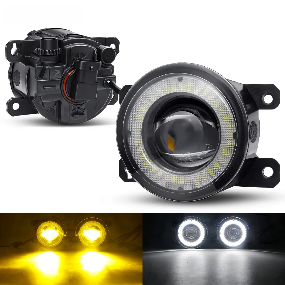 2 X voiture Angel Eye antibrouillard lentille LED antibrouillard DRL 30W H11 12V pour Renault Clio Duster Megane Twingo Trafic Scenic Kadjar Sandero