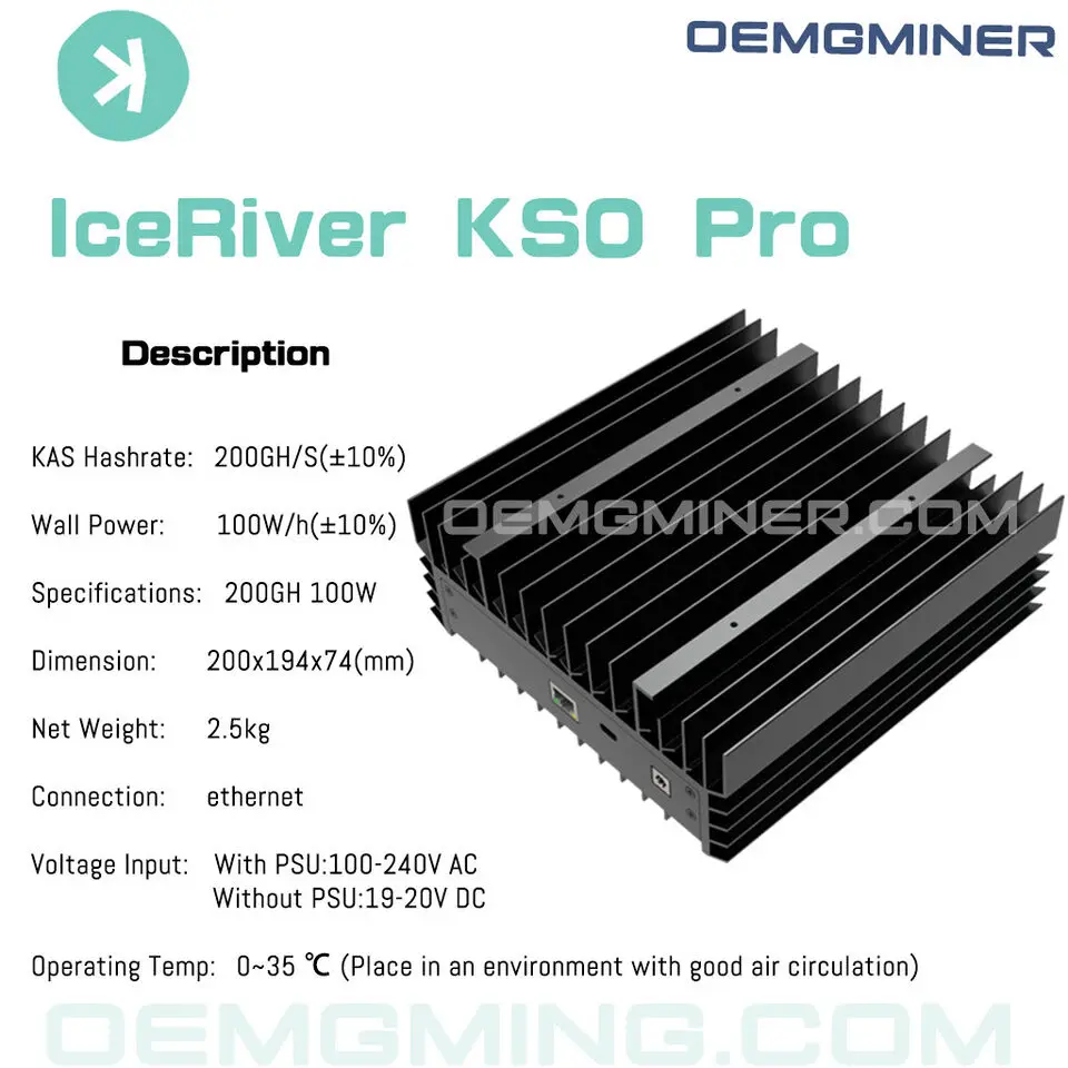 

Купите 5 и получите 3 бесплатных новых мини-машин IceRiver KAS KS0 Pro ASIC Miner, 200Gh/s 100W, быстрая доставка