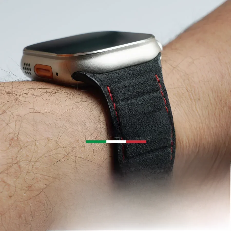 Mocny magnetyczny pasek ALCANTARA do Apple Watch Ultra 3 2, 49mm 46mm 45mm 44mm, zamszowa skóra do iWatch 12 11 10 9 SE — zdjęcie produktu 7