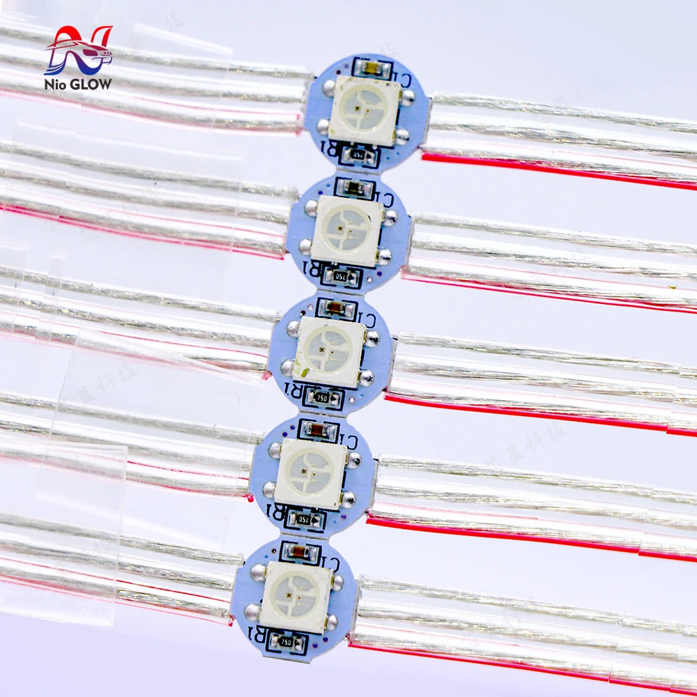 

5V/12V WS2812 Small Circular Black and White PCB Board, LED Color-Changing Light Strip, DIY LED Quantity