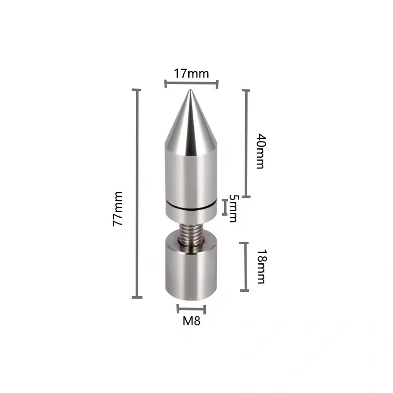 4er-Set M6 M8 M10 Edelstahl Chrom Lautsprecher-Spikes Isolationskegel Standfüße Gehäuse M8 Schraube – Detail 4